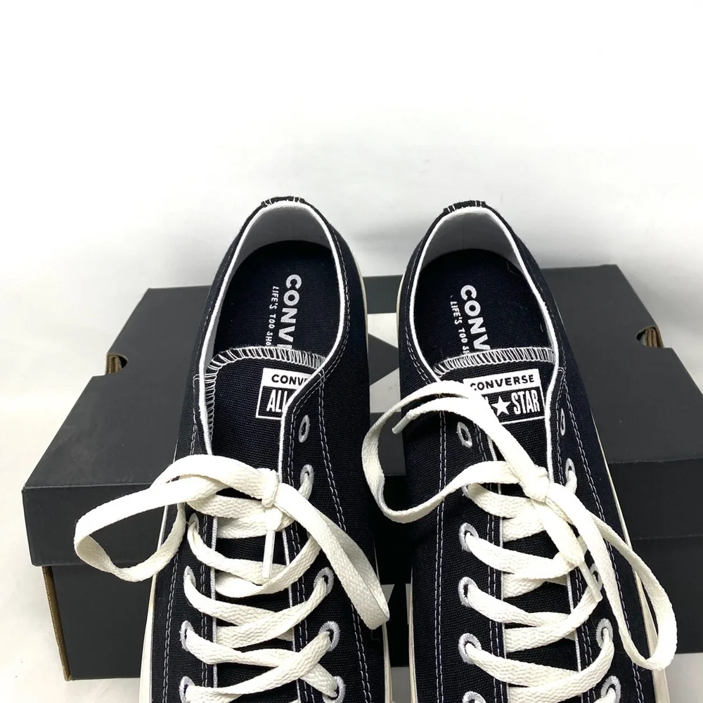 Converse Chuck Taylor Black Shoes Men’s Size Canvas Low Top SB Sneakers 167250C - Picture 6 of 11